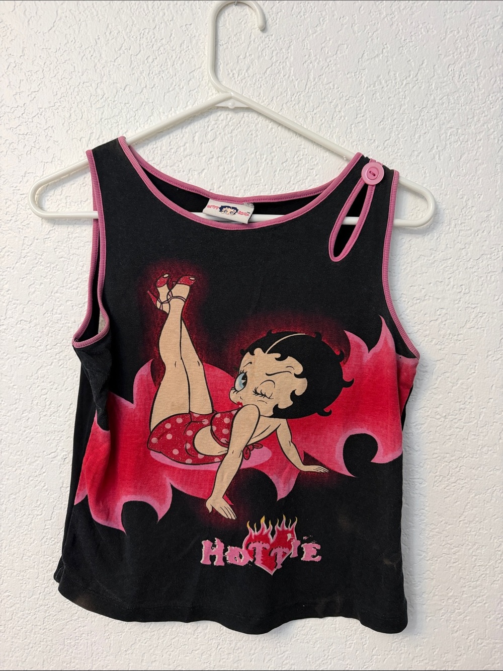 Y2K Betty Boop Black and Pink Graphic Tank Top